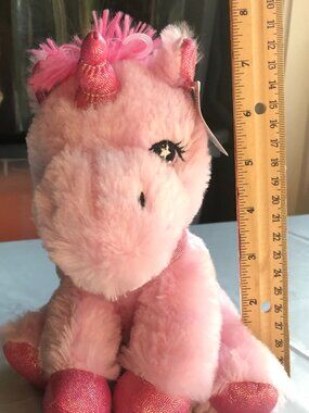 Pink Unicorn Stuffy; NWT; Small (about 8"x6"); Fluffy, sparkly, and adorable